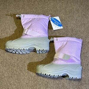 totes Lilac and Light Gray Kids Winter Boots